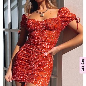 Brand new white fox red floral dress